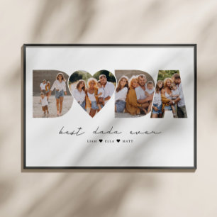 Beste Dada ooit 4 Fotocollage Eerste Vaderdag Poster