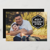 Beste Daddy Ever Hexagon Overlay Foto Feestdagenkaart (Voorkant / Achterkant)