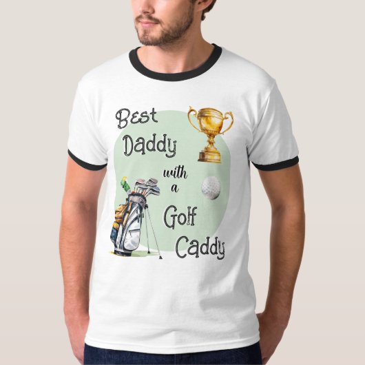 Beste Daddy Golf Caddy Golfer Papa Fun Vaderdag T-shirt (Voorkant)