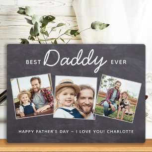 Beste DADDY ooit Persoonlijk 3 Foto Vaderdag Fotoplaat
