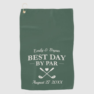 Beste dag door Par Modern Persoonlijke Trouwdag Golfhanddoek