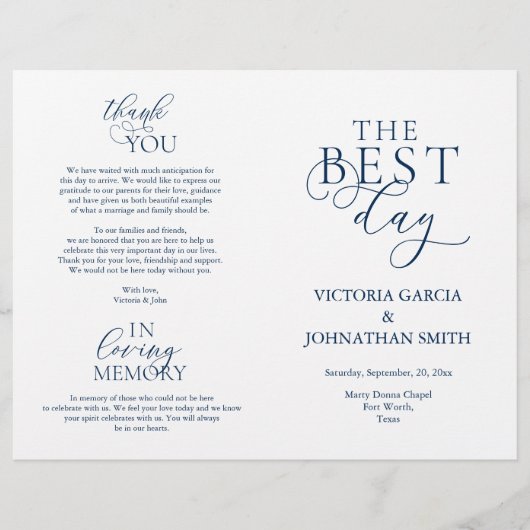 Beste dag, huwelijksfeestelijke programma's (Voorkant)