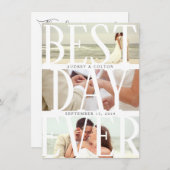 Beste dag moderne bruiloft bedankt aankondiging (Voorkant / Achterkant)