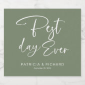 Beste dag, moderne kalligrafie bruiloft sparkling wijnetiket (Enkel label)