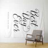 Beste dag ooit aangepaste achtergrond Bruiloft Tap Wandkleed (In Situ (horizontaal))