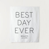 Beste dag ooit Aangepaste minimalistische trouw ac Wandkleed (Voorkant)