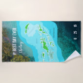 #Beste dag ooit Britse Maagdeneilanden kaart herin Strandlaken (Voorkant)