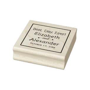Beste. Dag. Ooit! Bruid Bruidegom Namen Typografie Rubberstempel