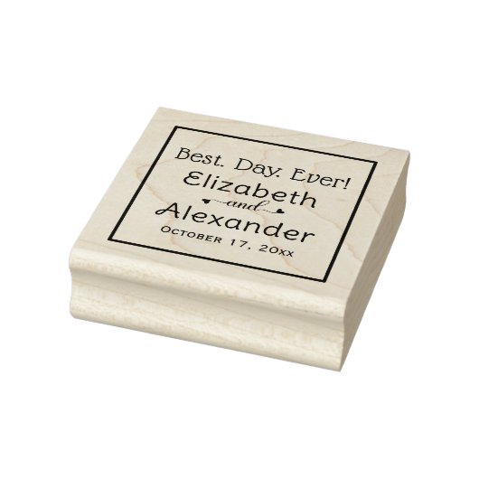 Beste. Dag. Ooit! Bruid Bruidegom Namen Typografie Rubberstempel (Stempel)
