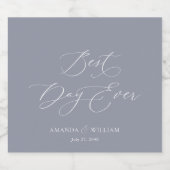 Beste dag ooit bruiloft champagne label sparkling wijnetiket (Enkel label)