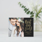 Beste dag ooit EDITABLE KLEUR Dank u Briefkaart (Staand voorkant)