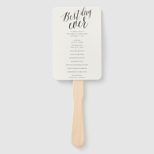 Beste dag ooit Eenvoudig programma voor kabelweduw Handwaaier (Voorkant)