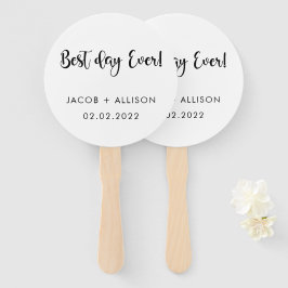 beste dag ooit elegante bruiloft handwaaier