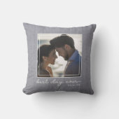 Beste dag ooit Fotoscript Pas getrouwd Trouwdatum Kussen (Voorkant)