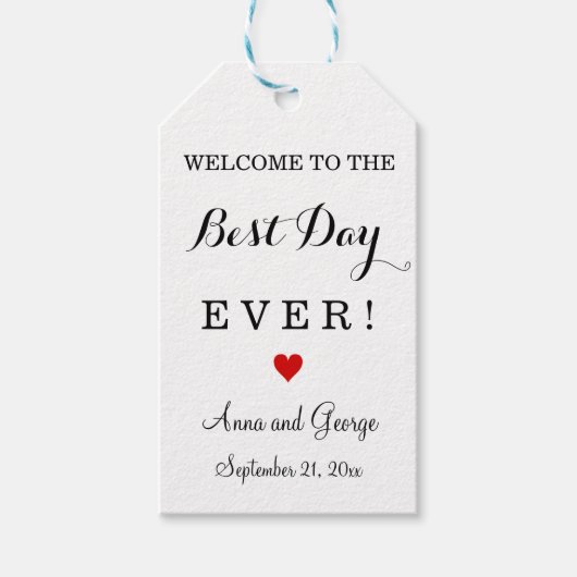 Beste dag ooit gepersonaliseerde bruiloft gunst La Cadeaulabel (Voorkant)