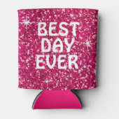 BESTE DAG OOIT | Glitter fuchsia Blikjeskoeler (Voorkant)