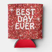 BESTE DAG OOIT | Glitter rood Blikjeskoeler (Voorkant)