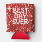 BESTE DAG OOIT | Glitter rood Blikjeskoeler (Achterkant)