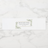 Beste dag ooit groen blad Bruiloft Waterfles Etiket (Enkel label)