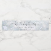 Beste dag ooit Hartscript wintertrouw Waterfles Etiket (Enkel label)