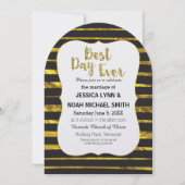 Beste dag ooit in zwart-wit Stripe Gold Kaart (Voorkant)