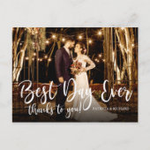 Beste dag ooit legant foto bruiloft Hartelijk dank Briefkaart (Voorkant)