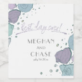 Beste dag ooit Lila mosterdblauw Wijn Etiket (Enkel label)