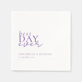 BESTE DAG OOIT! Modern, minimaal, wit, bruiloft Servet (Voorkant)