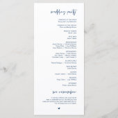 Beste dag ooit, Modern Navy Blue Wedding Program Programma (Achterkant)