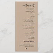 Beste dag ooit, Modern Wedding Kraft Brown Program Programma (Achterkant)