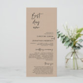 Beste dag ooit, Modern Wedding Kraft Brown Program Programma (Staand voorkant)