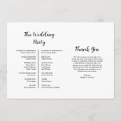 Beste dag ooit moderne elegante bruiloft tijdlijn programma (Achterkant)