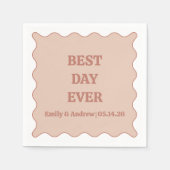 Beste dag ooit neutraal perzik gedempt Roos bruilo Servet (Voorkant)