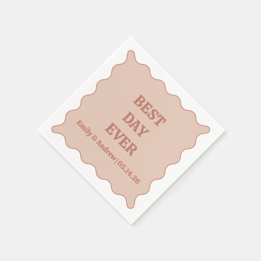 Beste dag ooit neutraal perzik gedempt Roos bruilo Servet (Hoek)