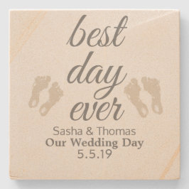 Beste dag ooit Sandstone Onderzetters