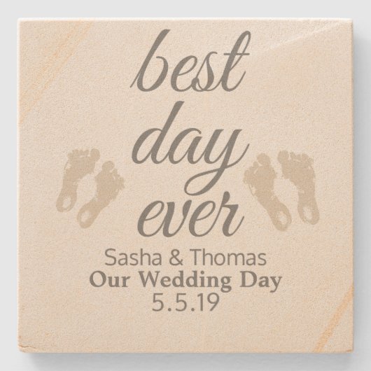 Beste dag ooit Sandstone Onderzetters (Voorkant)