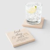 Beste dag ooit Sandstone Onderzetters (Zijkant)