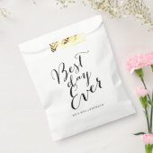 Beste dag ooit Script Chic Calligraphy Naam Bruilo Bedankzakje (Gezegeld)