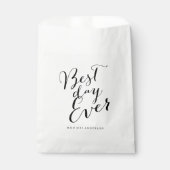 Beste dag ooit Script Chic Calligraphy Naam Bruilo Bedankzakje (Voorkant)