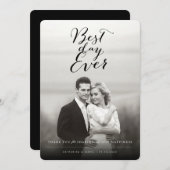 Beste dag ooit stijlvol script foto Moderne bruilo Bedankkaart (Voorkant / Achterkant)