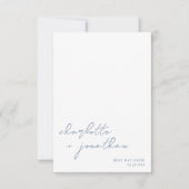 Beste dag ooit stoffig blauw script foto bruiloft bedankkaart (Voorkant)