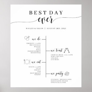 Beste Dag Ooit Trouwdag Tijdschema Programma Poster
