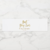 Beste dag ooit wit en goud folie waterfles etiket (Enkel label)