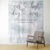 Beste Dag Script Winter Bruiloft Foto Achtergrond Wandkleed (In situ)