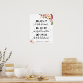 Beste dag trouwdatum: dag roze bloem poster (Keuken)