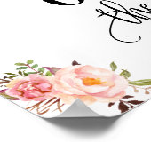 Beste dag trouwdatum: dag roze florale bloem poster (Hoek)