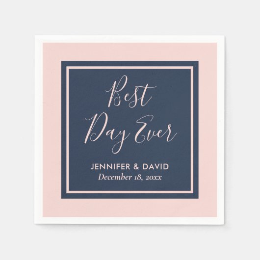 Beste dag van de marineblauw en het blinde huwelij servet (Voorkant)