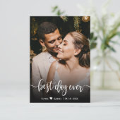 Beste dag van het huwelijk Foto Hartelijk dank Bedankkaart (Staand voorkant)