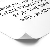 Beste datumidee voor Passen getrouwd-bruiloft Poster (Hoek)