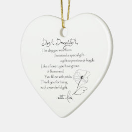 Beste Daughter Heart Ornament